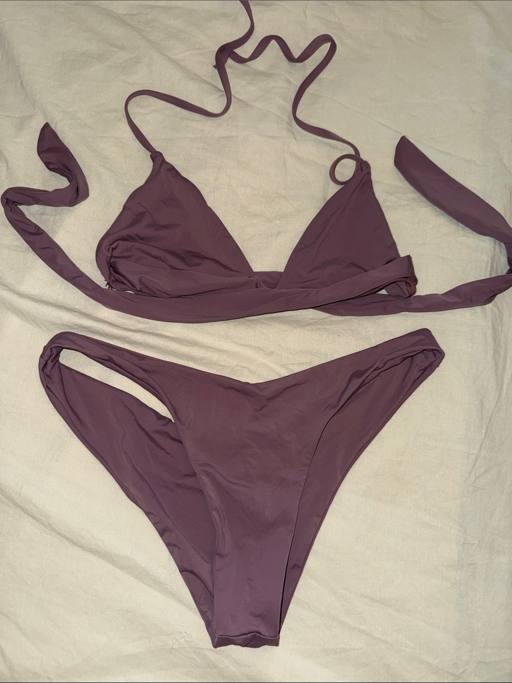 L Space Mauve Purple Wrap Bikini Small